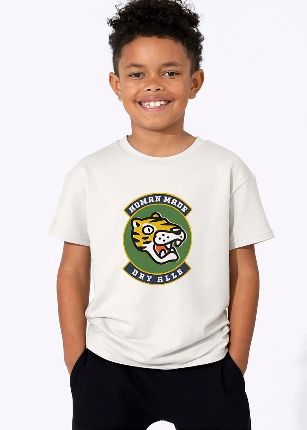 Human Made Dry Alls Roaring Cartoon Tiger Head Patch Emblem shirt