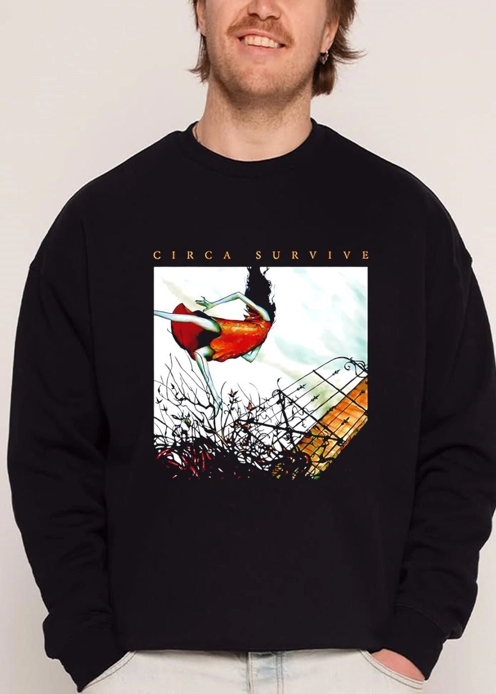 Circa Survive Longhaired Woman Falling Over Spiked Fence shirt