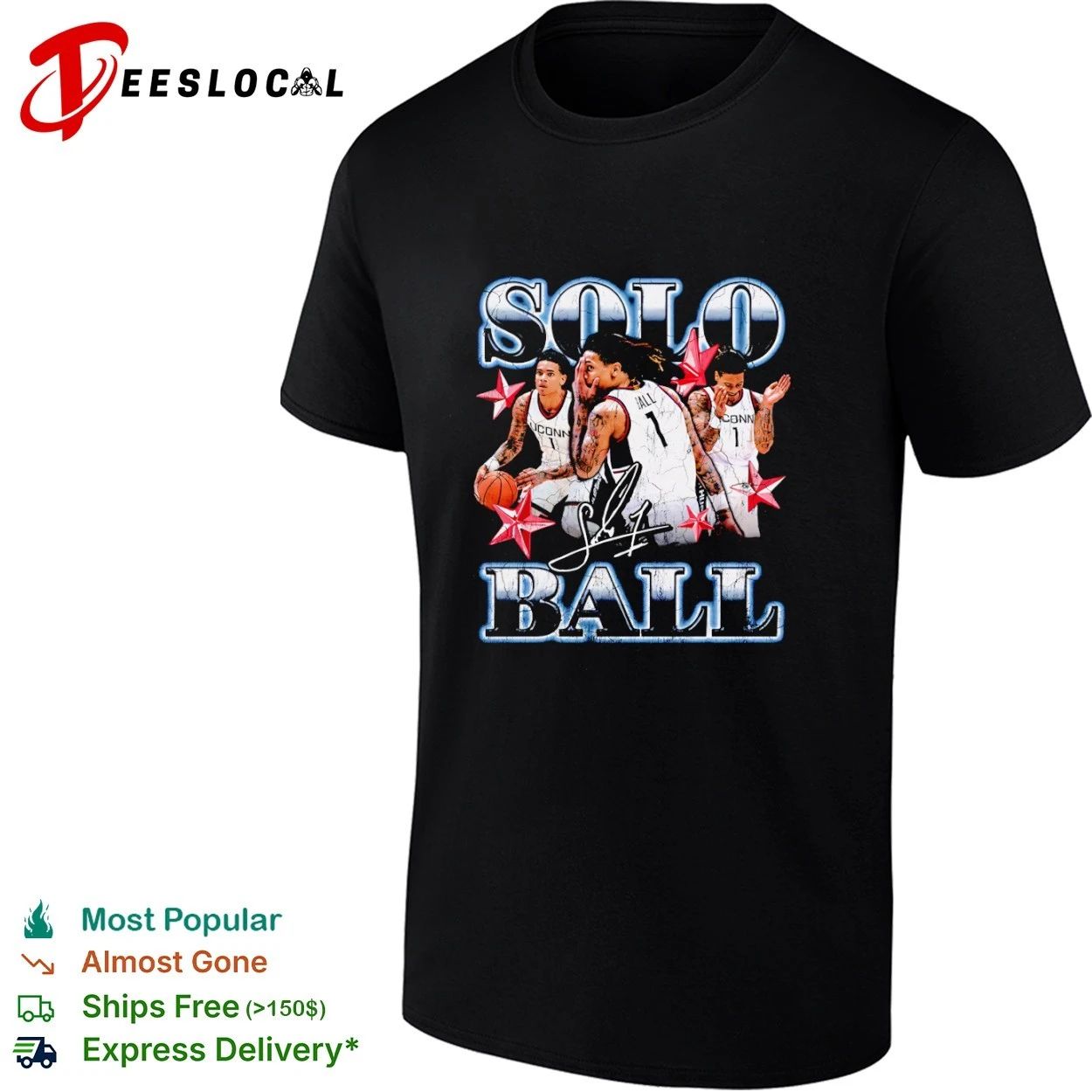 Solo Ball UConn Huskies Basketball NCAA T-shirt