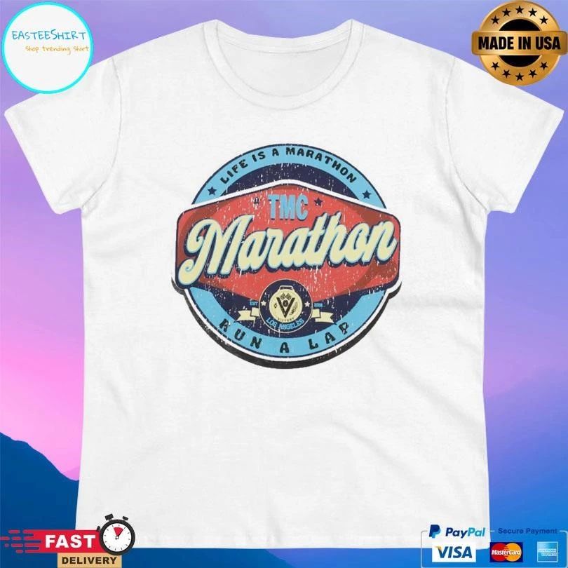 Vintage Life Is A Marathon Tmc Marathon Run A Lap Logo T-shirts