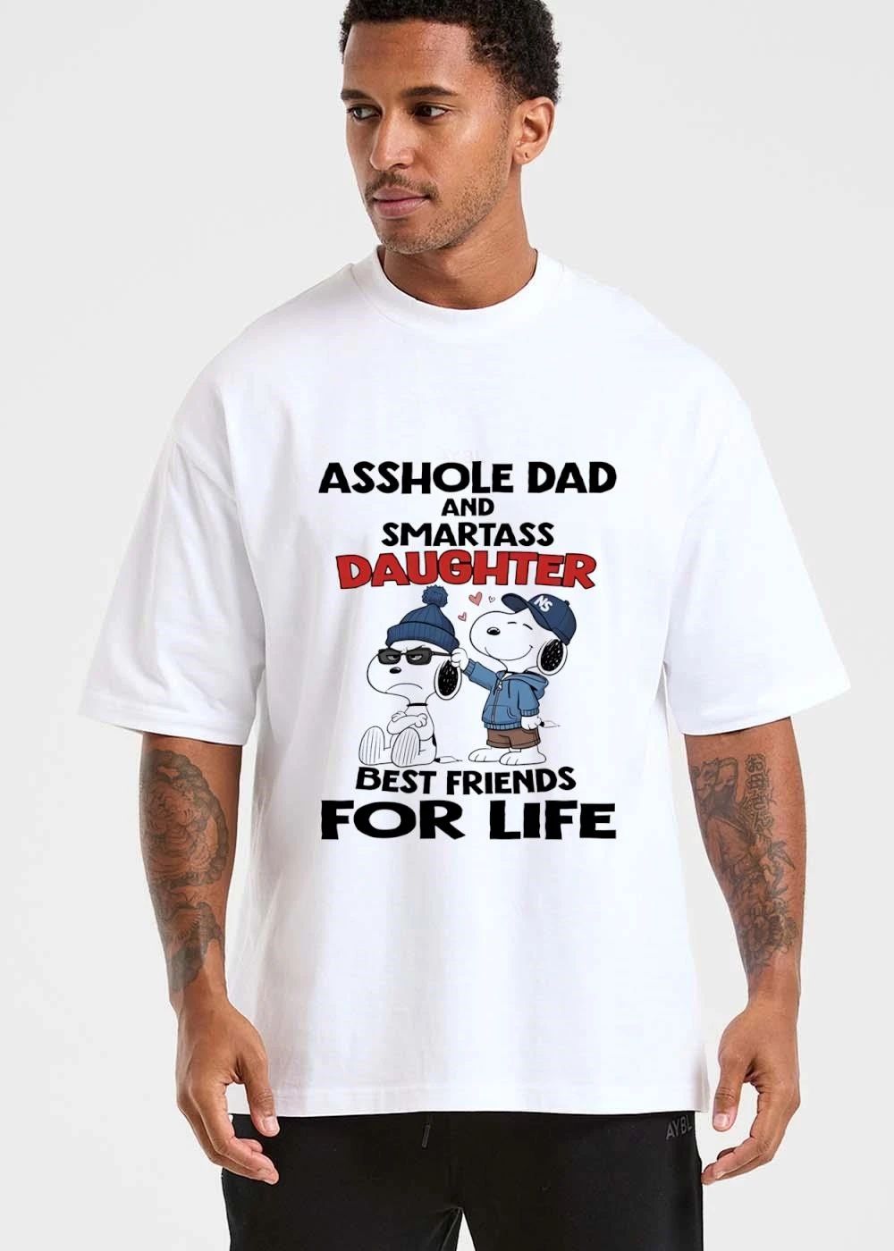 Asshole Dad And Smartass Daughter Friends For Life Cartoon Dogs shirt