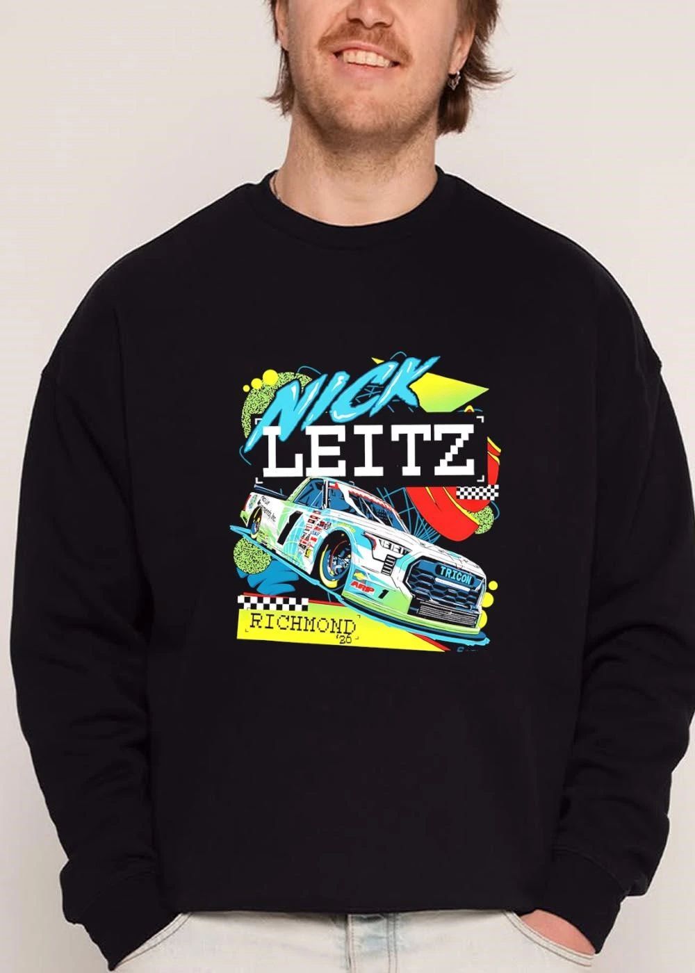 Tricon Richmond Nick Leitz 2026 Retro Neon Geometric Racing Truck shirt