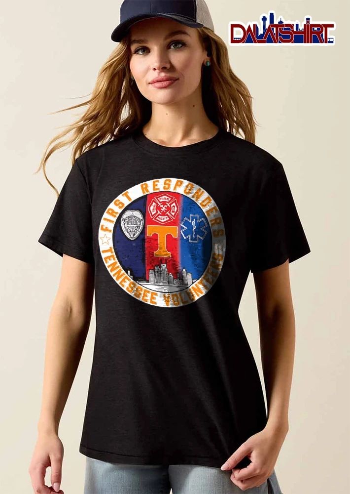 Tennessee Volunteers NCAA First Responders Police Fire Dept Badges Star Of Life Skyline Emblem shirt
