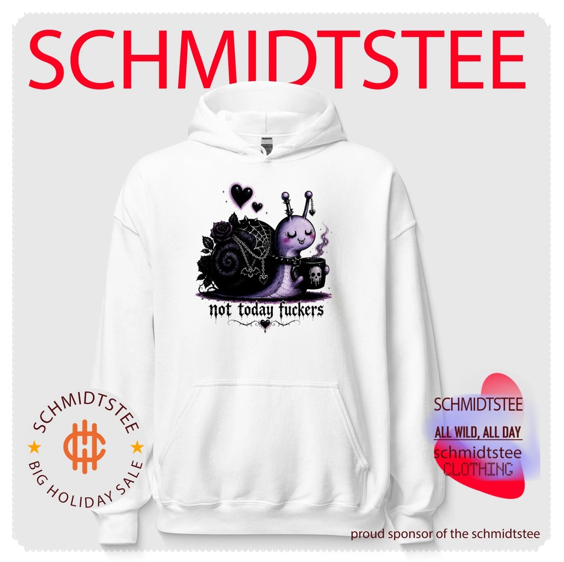 Not Today Fuckers Goth Snail with Coffee and Roses shirt