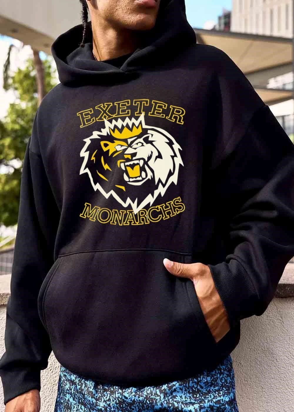 Exeter Monarchs Roaring Lion Head Gold Crown Mascot Logo shirt