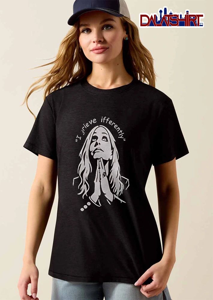 I Grieve Differently Praying Woman Looking Up Line Art shirt