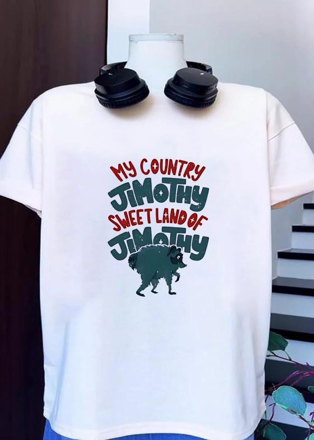 Raccoon Walking My Country Sweet Land of Jimothy shirt