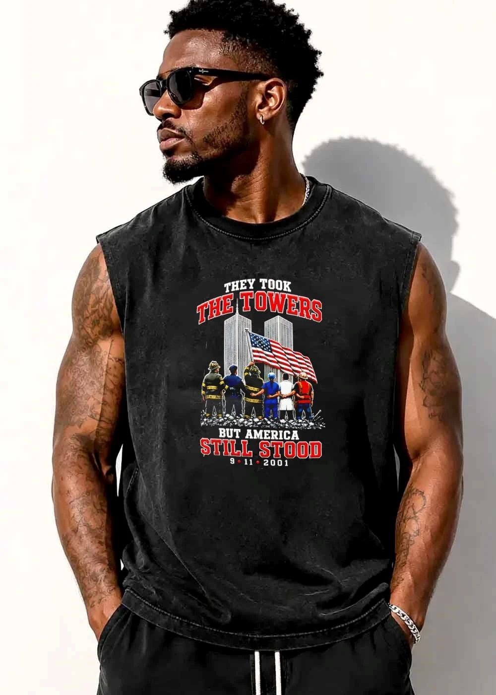 They Took The Towers But America Still Stood 9 11 2001 First Responders American Flag Rubble shirt