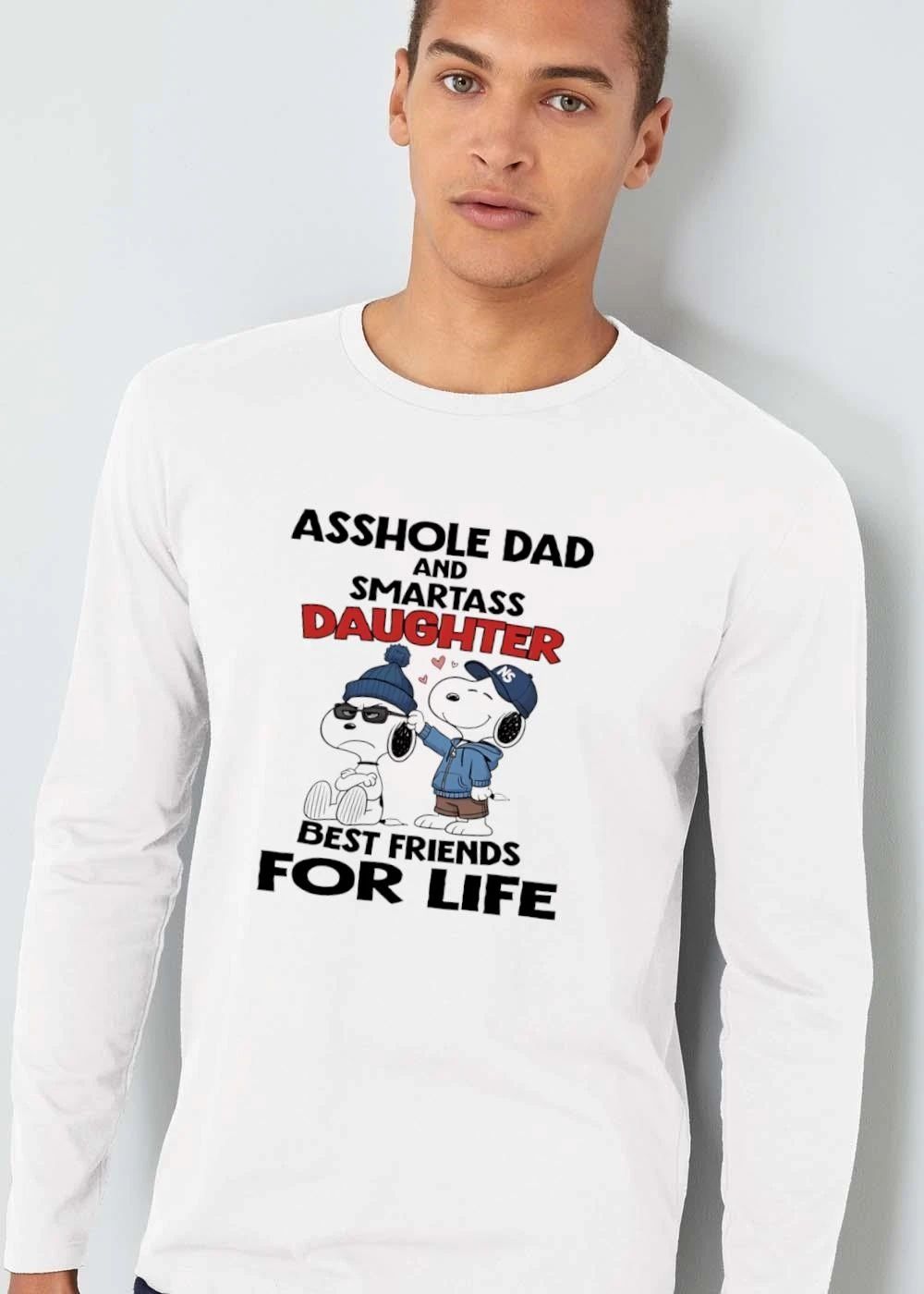 Asshole Dad And Smartass Daughter Friends For Life Cartoon Dogs shirt