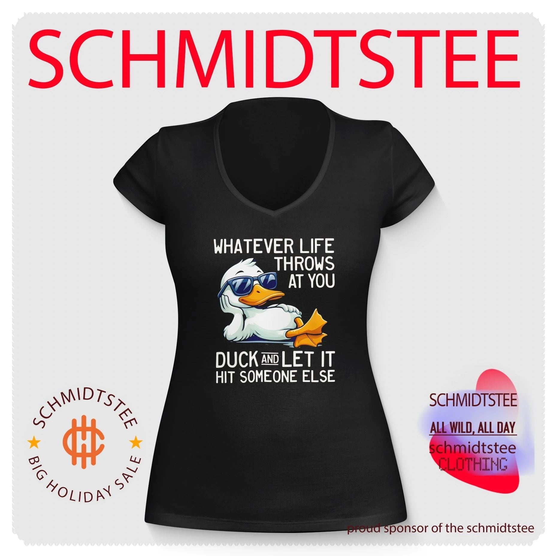 Whatever life throws at you duck and let it hit someone else cartoon duck shirt
