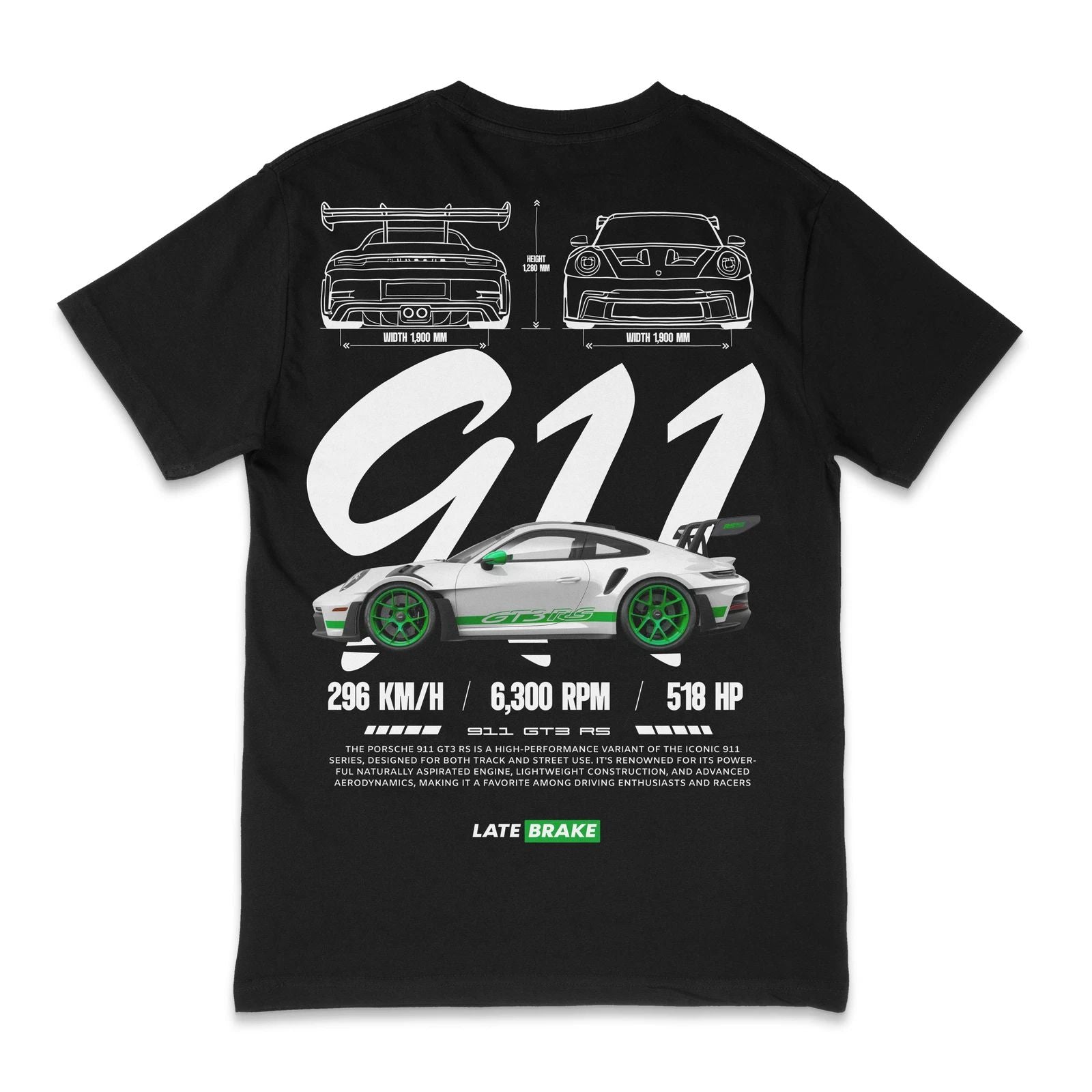 911 GT3 WG Drivers Collective T-Shirt - Late Brake Porsche Supercar Automotive