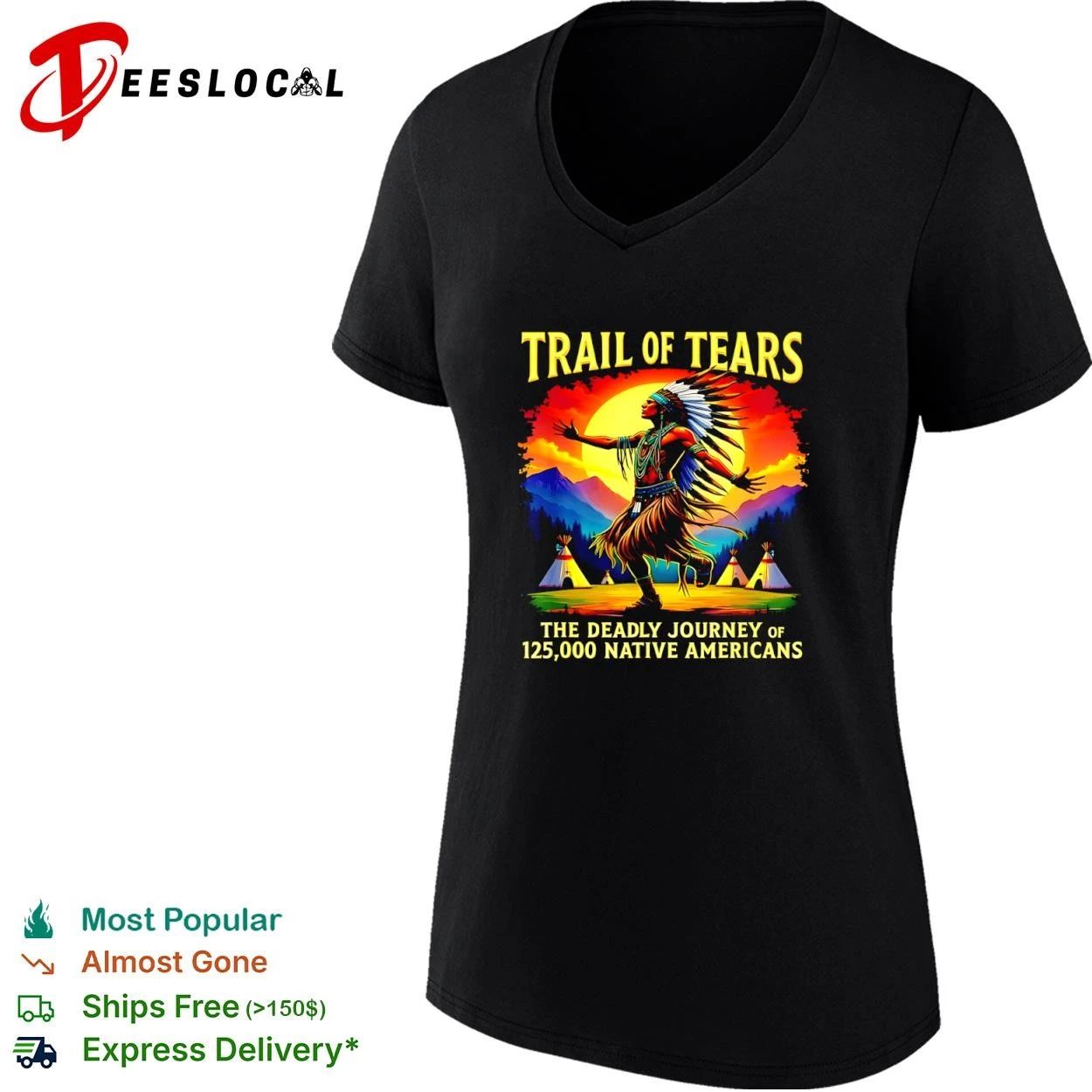 Trail of Tears the Deadly Journey of 125000 Native Americans T-shirt
