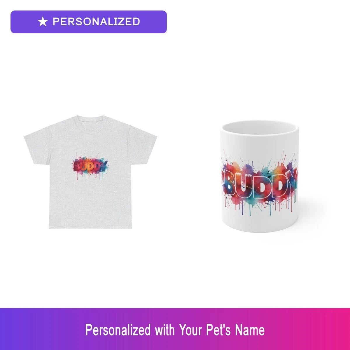 Custom Pet Gift Set Shirt Mug Personalized Name Bundle Dog Lover