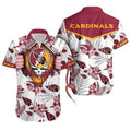 Personalized Arizona Cardinals Skull Bloom Hawaiian Shirt