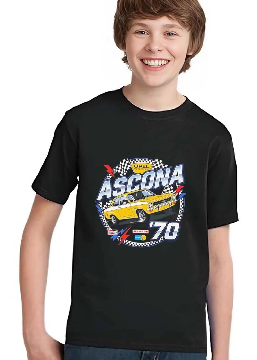Opel Motorsport Ascona Champion Speedline 70 Yellow Rally Car Checkered Flag Badge shirt