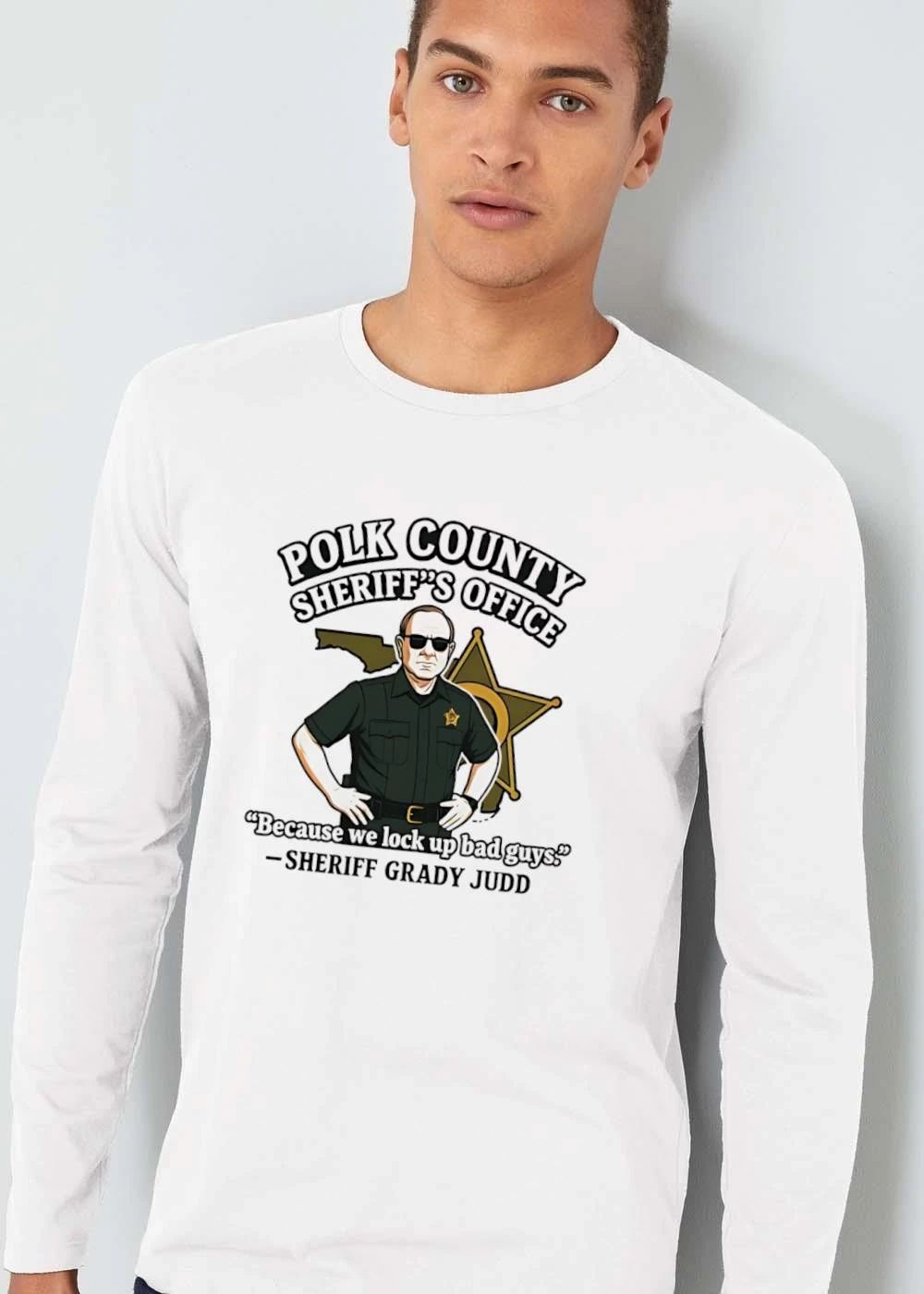 Polk County Sheriffs Office Because We Lock Up Bad Guys Sheriff Grady Judd Cartoon Caricature shirt