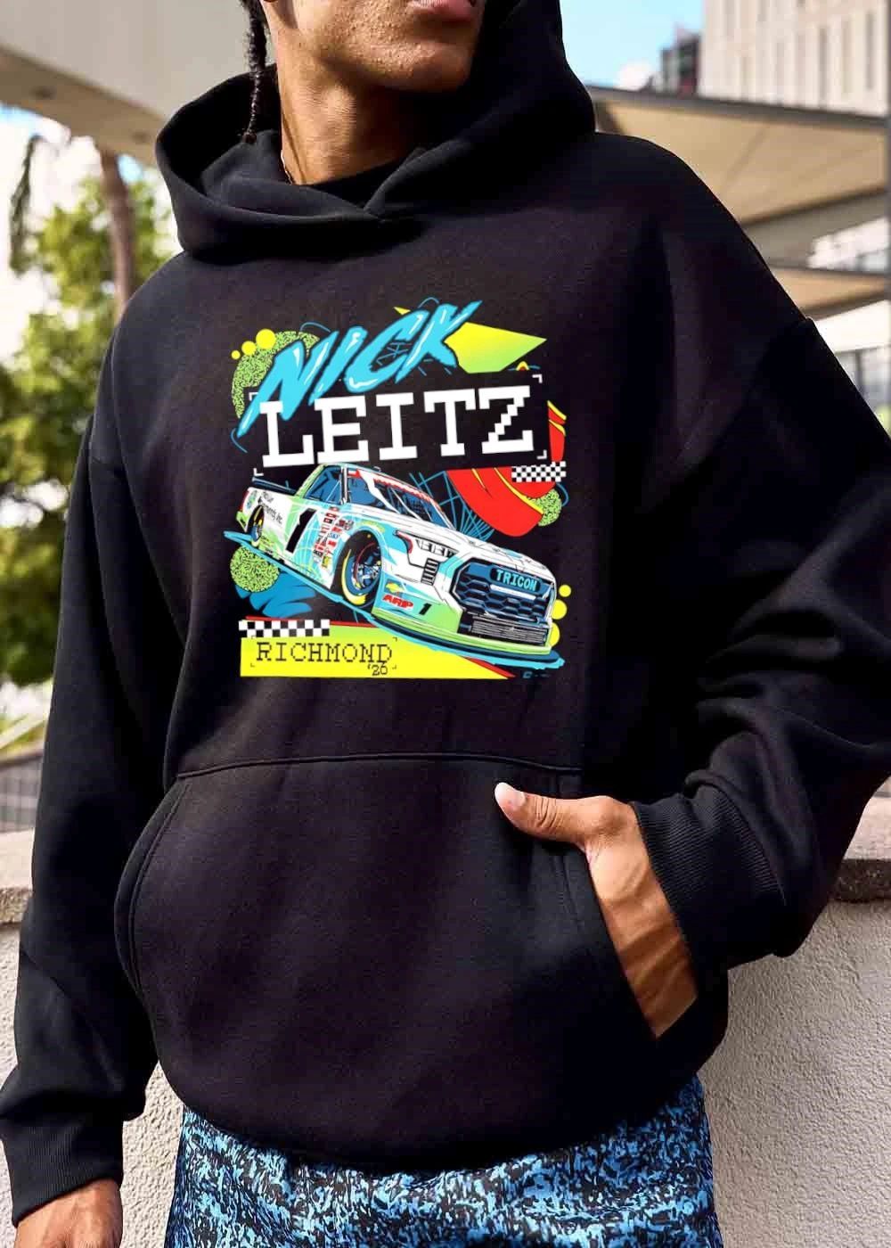 Tricon Richmond Nick Leitz 2026 Retro Neon Geometric Racing Truck shirt