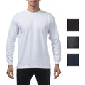 5 Pack Pro Club Men's Heavyweight Cotton Long Sleeve Crew Neck T-Shirt