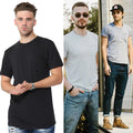 Men's Plain T Shirt Short Sleeve Crew neck Cotton Top T Shirt with Front Pocket