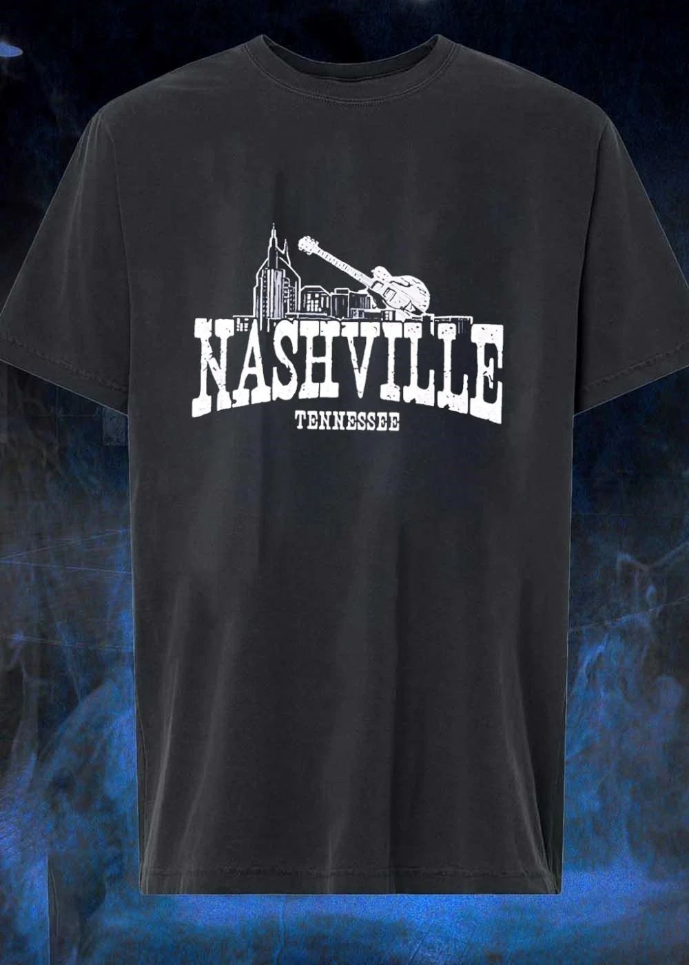 Nashville Tennessee Skyline Guitar T-Shirt