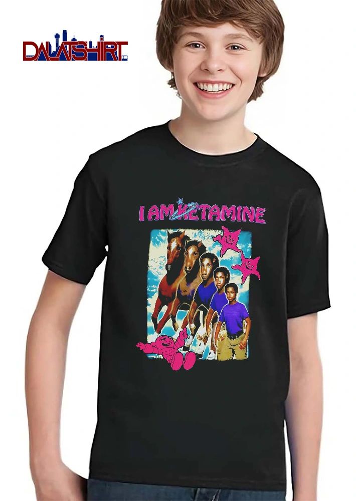 I Am Ketamine Boy Morphing Into Horse Blue Sky Pink Stars shirt