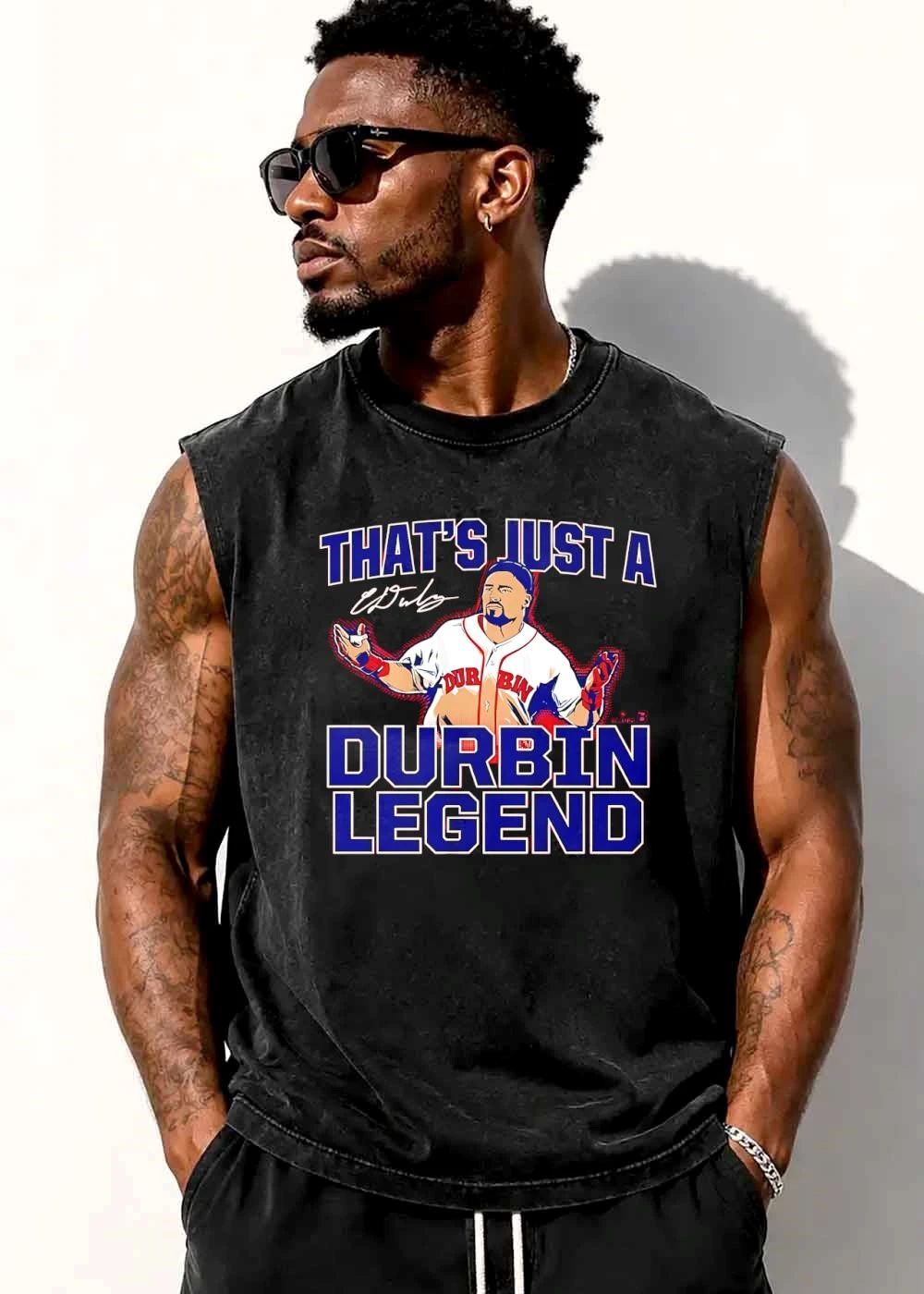 Thats Just A Durbin Legend Baseball Player Open Arms Caricature shirt