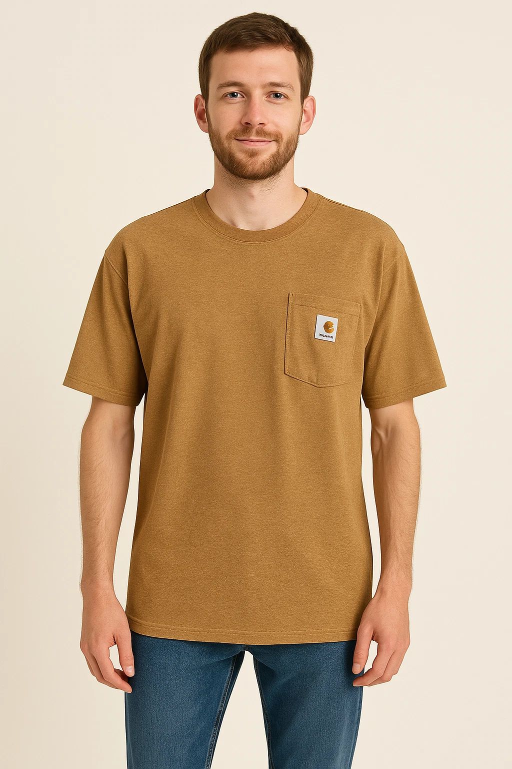 Carhartt Pocket Tee Size 2XL Brown Work Wear Short Sleeve Outdoor Shirt Logo