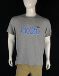 Lacoste Big Gator Logo Gray T-Shirt, A Grade, Men's Size FR 7 US XXL