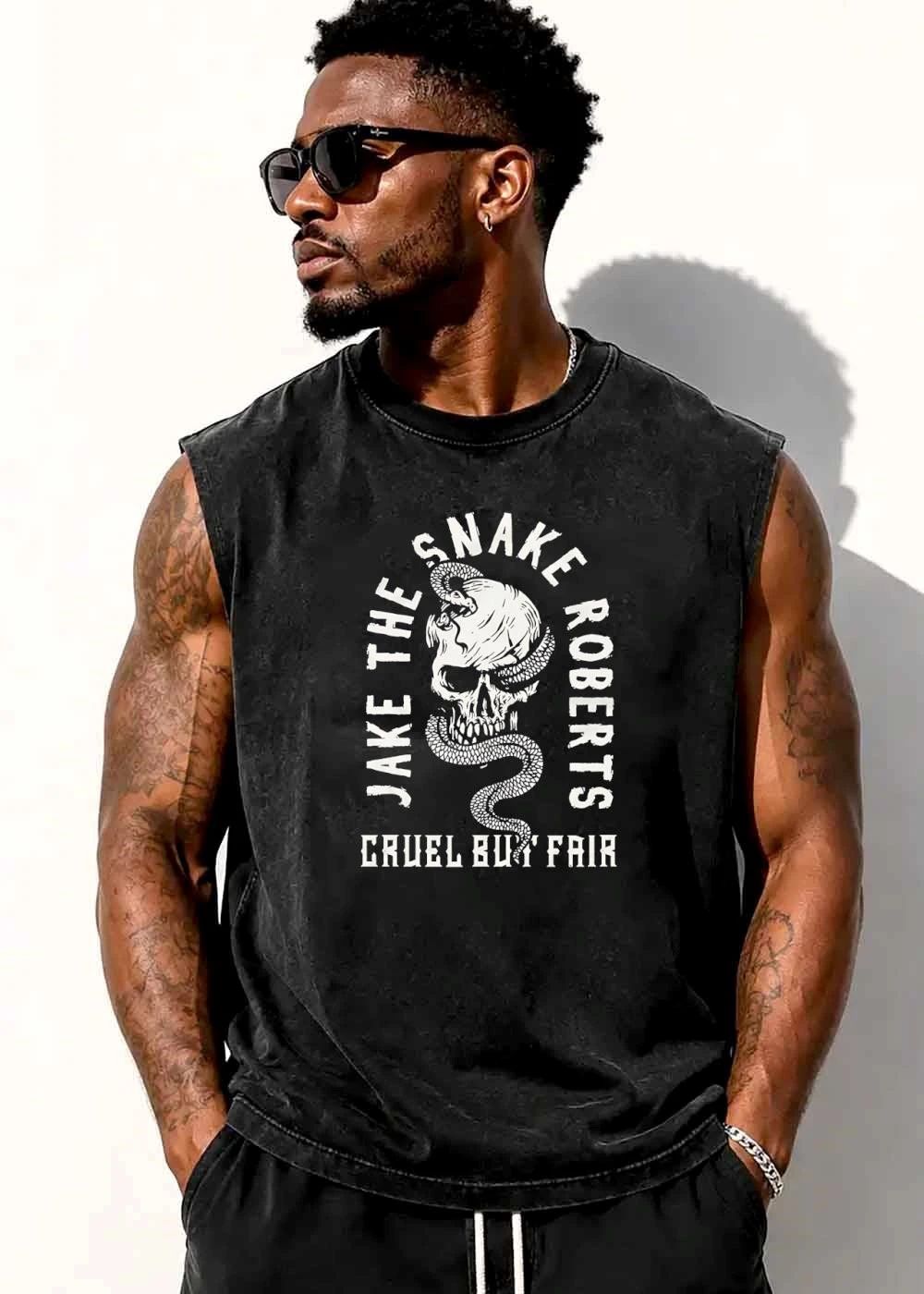 Cruel But Fair Jake The Snake Roberts Serpent Slithering Through Human Skull Line Art shirt
