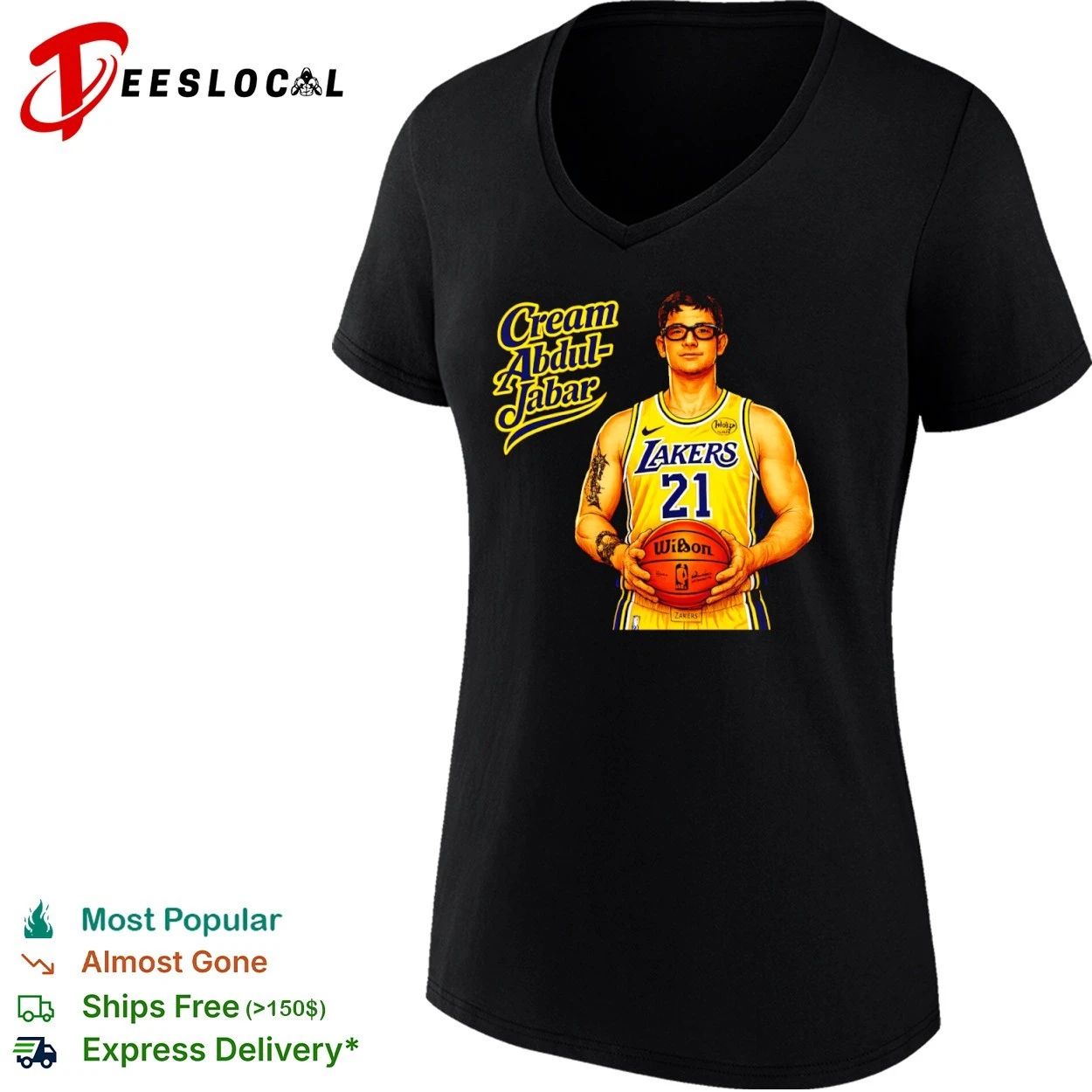 Cream Abdul-Jabar Los Angeles Lakers 21 T-shirt