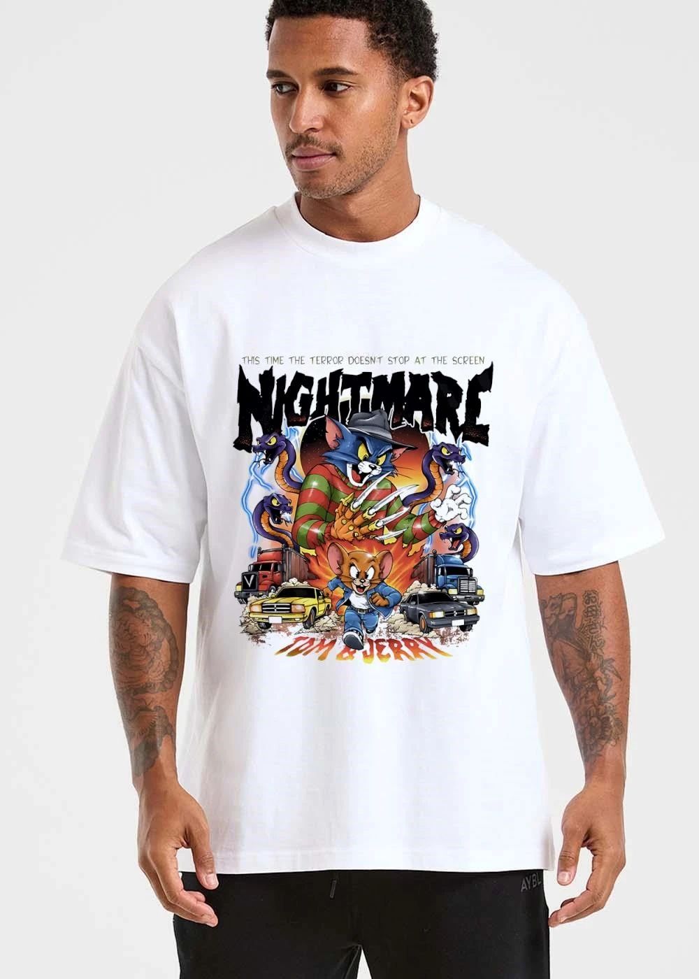 Tom And Jerry This Time The Terror Doesnt Stop At Screen Nightmare Cartoon Freddy Krueger Snakes Trucks shirt