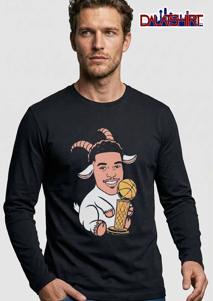 Cartoon Goat Caricature Holding Basketball Championship Trophy shirt