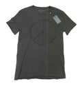 John Varvatos Men's Charcoal Chain Peace Graphic Crew-Neck Short Sleeve T-Shirt