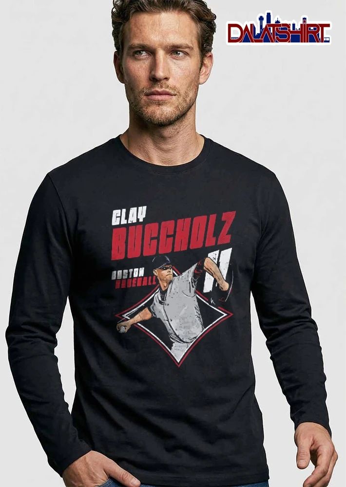 Boston Baseball Clay Buccholz Pitcher Throwing Diamond Frame Distressed shirt