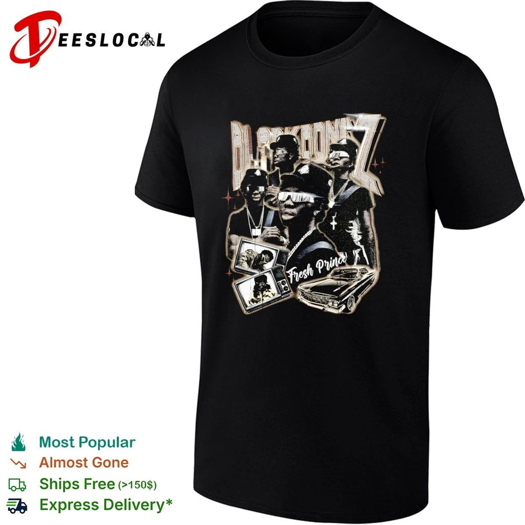 Black Bonez Fresh Prince hip hop rap streetwear T-shirt