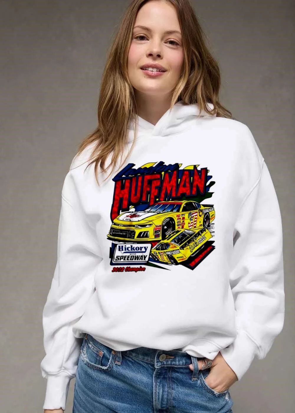 Hickory Motor Speedway Landon Huffman 2022 Champion Yellow Race Cars Illustration shirt