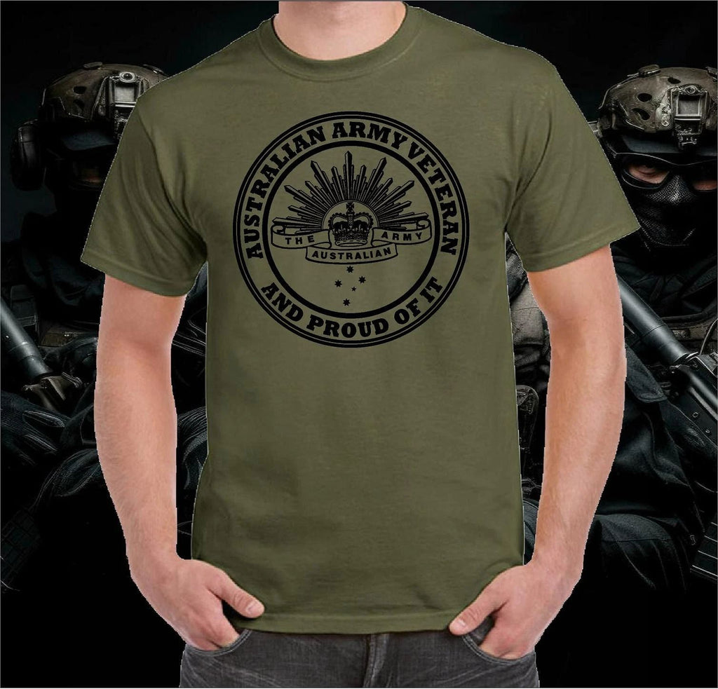 AUSTRALIAN ARMY VETERAN PROUD T-SHIRT T SHIRT CLOTHING APPAREL RETRO TSHIRT