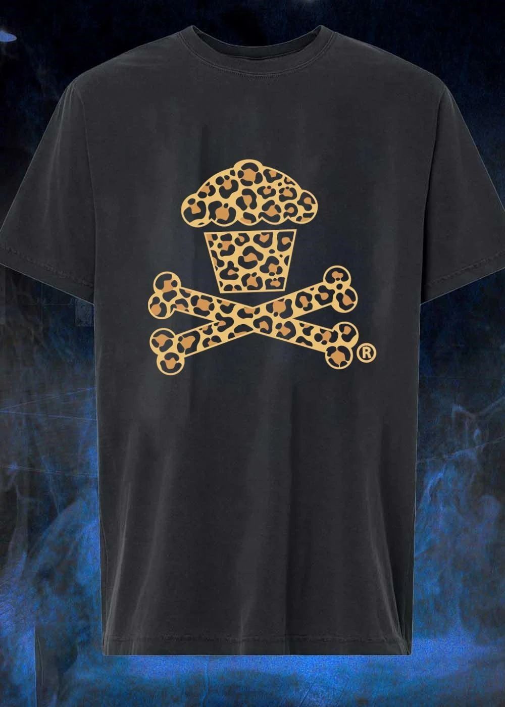 R Leopard Print Cupcake and Bones T-Shirt