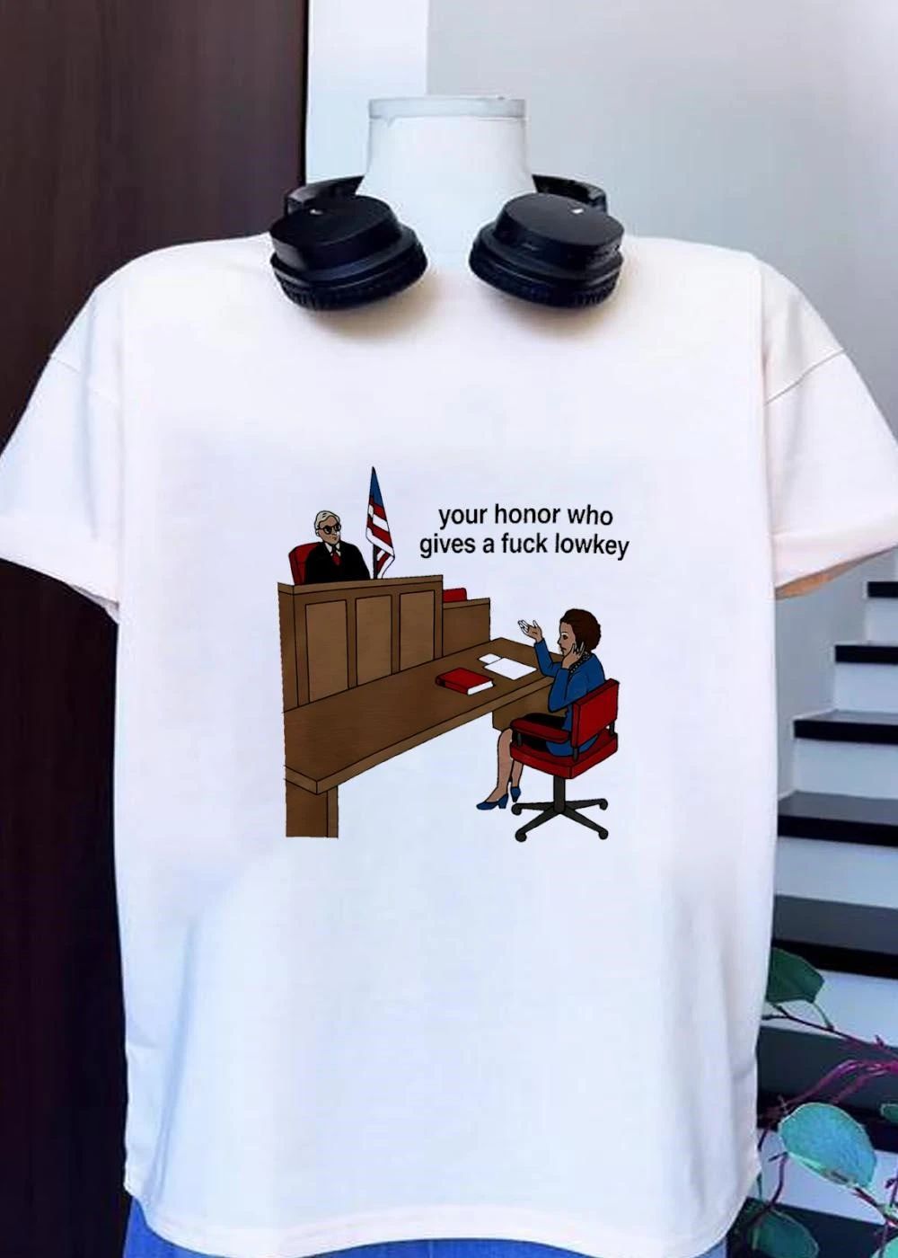 Legal Humor Your Honor Who Gives A Fuck Lowkey Courtroom Funny Graphic Shirt