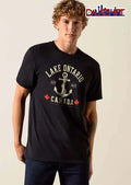 Lake Ontario Est 1615 Canada Vintage Anchor Rope Red Maple Leaves shirt