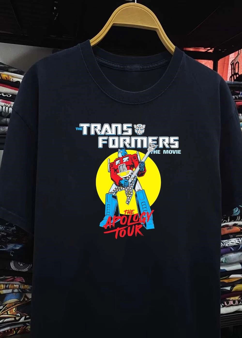 The Transformers The Movie Apology Tour Optimus Prime Playing Guitar T-Shirt