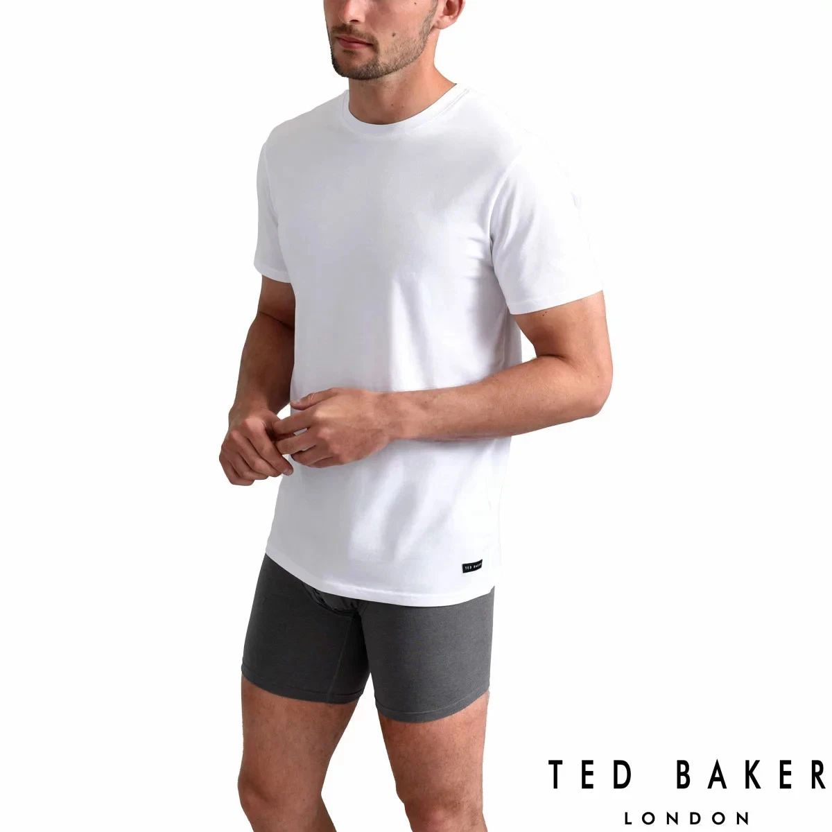 Ted Baker Mens 3 Pack Crew Neck T Shirts Medium Cotton Stretch White BNWT