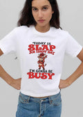 Today Is Slap An Idiot Day Im Gonna Be Busy Cartoon Bull Sunglasses Cap shirt