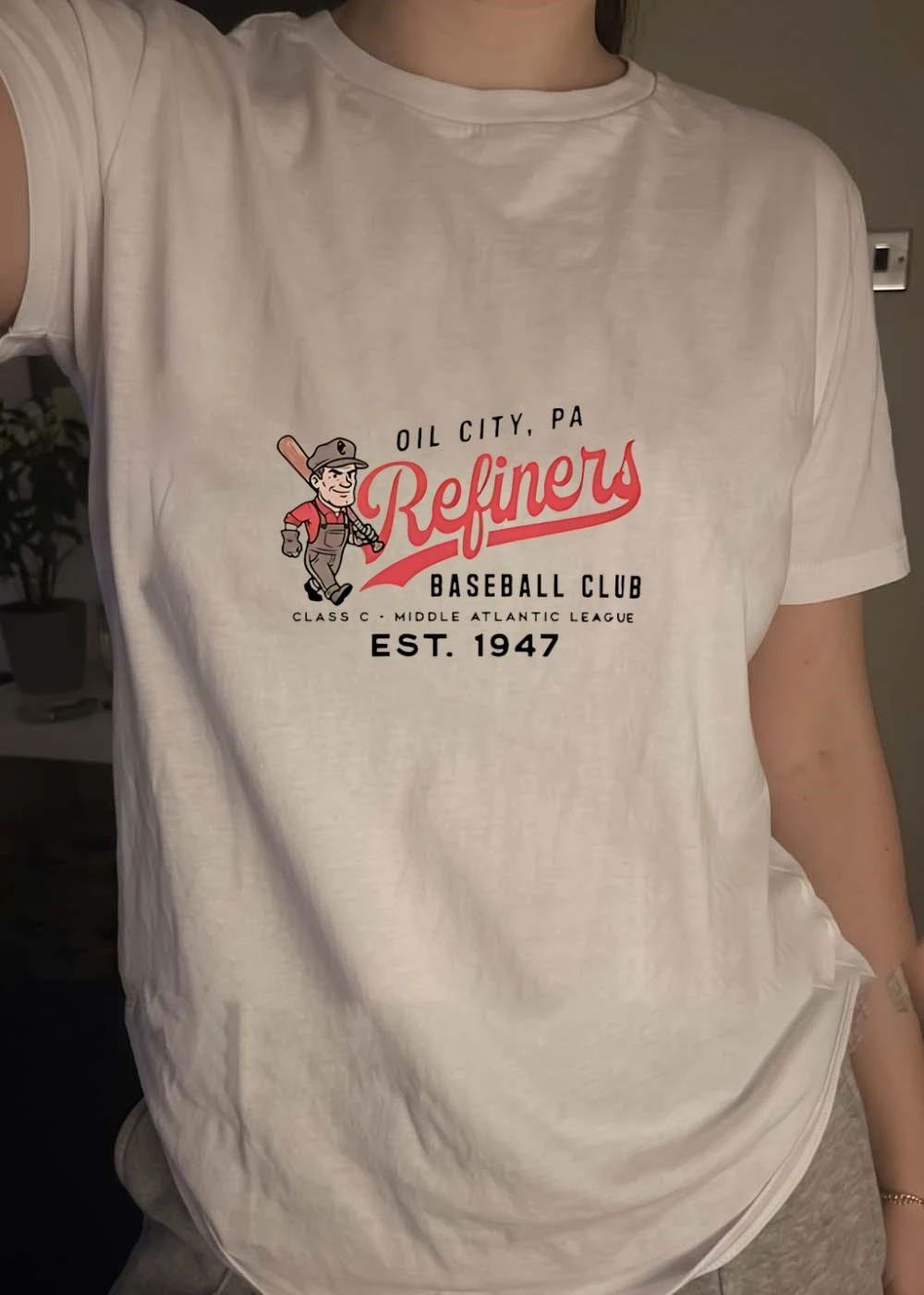 Class C Middle Atlantic League Oil City PA Refiners Baseball Club Est 1947 Shirt