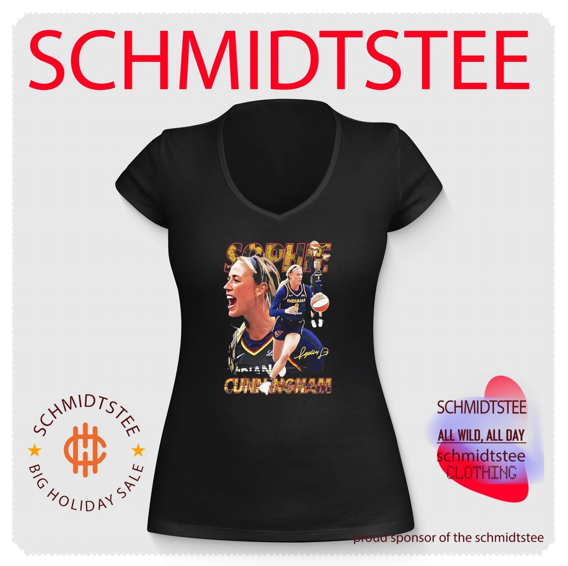 Indiana Fever Sophie Cunningham portrait signature vintage shirt