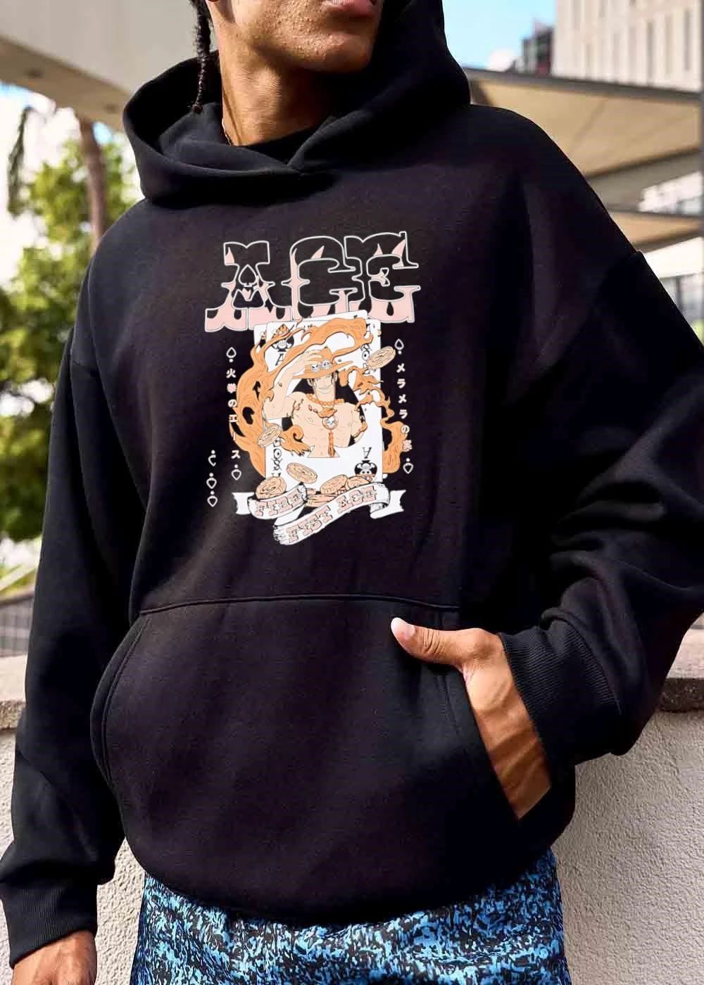 Ace Fire Fist Anime Character Flaming Playing Card Coins shirt