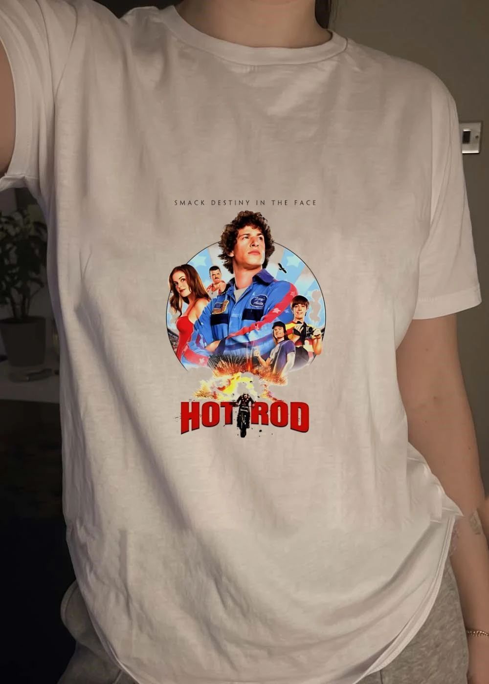 Smack Destiny in the Face Hot Rod Movie Stuntman Graphic shirt