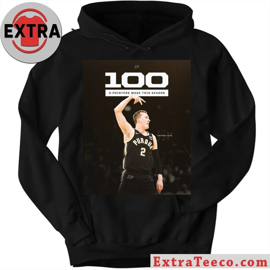 Fletcher Loyer of the Purdue Boilermakers basketball team has officially reached 100 successful three-point shots Shirt
