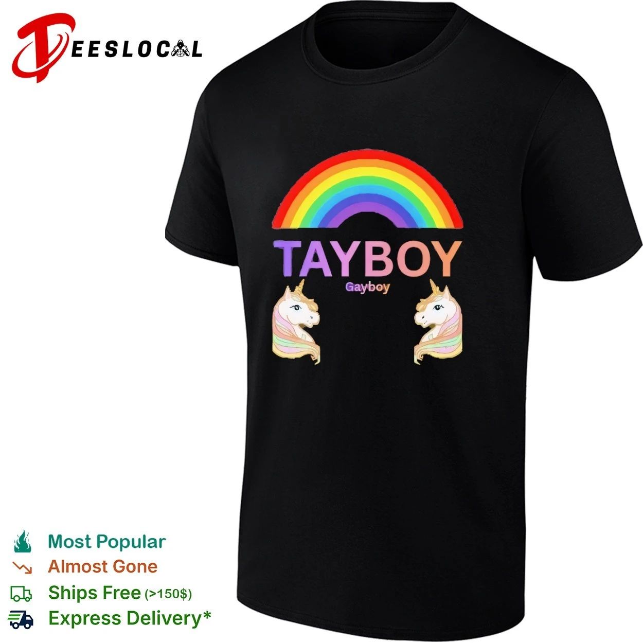 Tayboy Gayboy Unicorn Rainbow lgbtq gay pride T-shirt