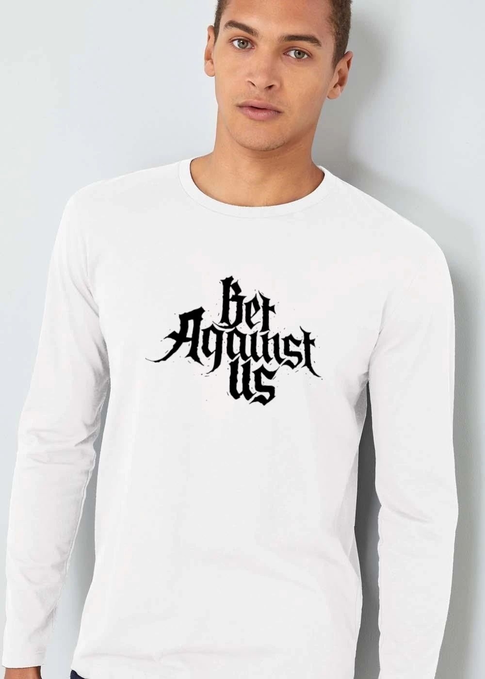 Bet Against US Black Gothic Lettering Spiky Calligraphy Splatter Typography shirt